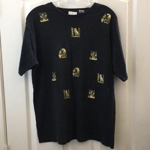 FINAL MARKDOWN Ladies’ Pyramid Creations Hieroglyphs Top (S)